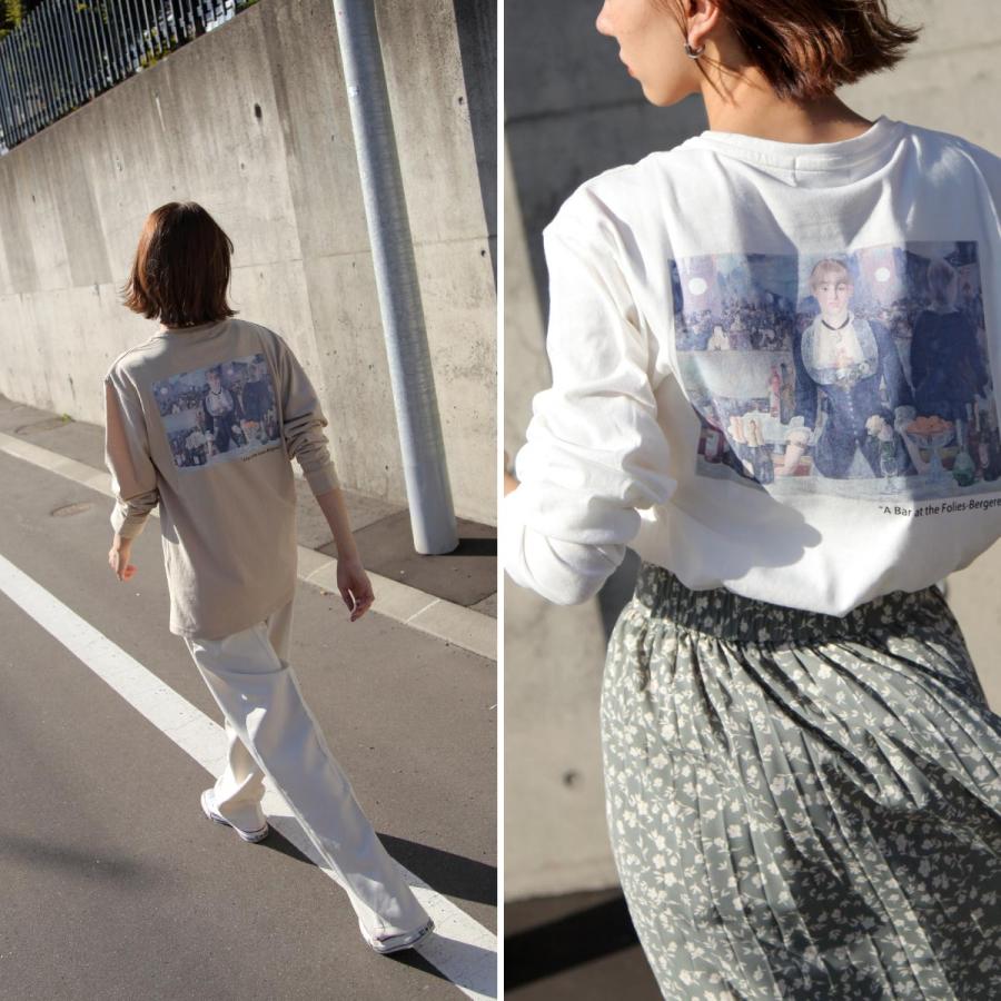 Tシャツ メンズ おしゃれ 長袖 カットソー ロンT 長袖 バックプリント プリント 絵画Tシャツ クルーネック (zp162126)｜zip｜31