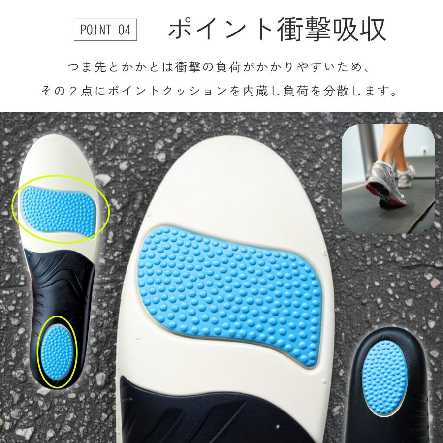 インソール 偏平足 中敷き 衝撃吸収 疲れない スポーツ 足底筋膜炎 靴 アーチサポート 土踏まず ブルー |  | 08