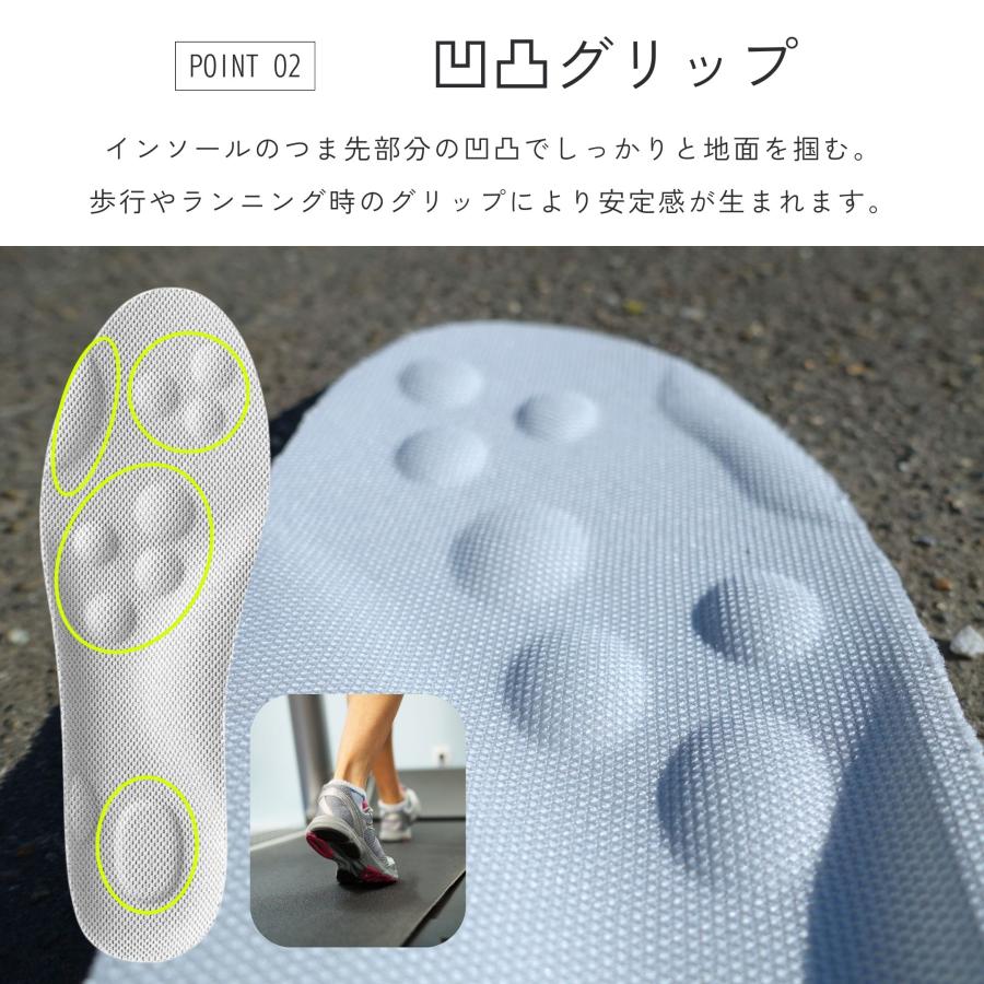 インソール 衝撃吸収 中敷き 疲れない スポーツ 足底筋膜炎 外反母趾 スニーカー 扁平足 o脚 靴 グレー 2組 |  | 07