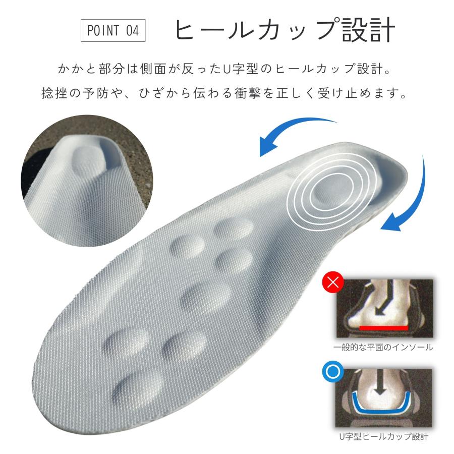 インソール 衝撃吸収 中敷き 疲れない スポーツ 足底筋膜炎 外反母趾 スニーカー 扁平足 o脚 靴 グレー 2組 |  | 09