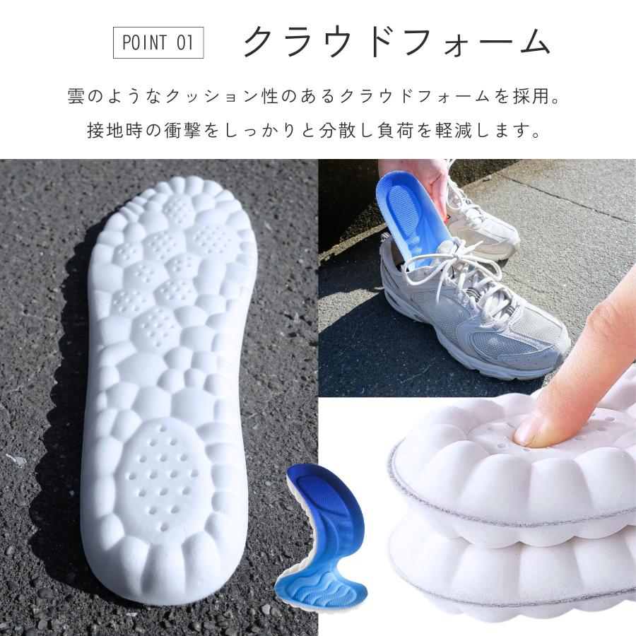 インソール 衝撃吸収 中敷き スポーツ スニーカー 疲れない 外反母趾 扁平足 o脚 足底筋膜炎 姿勢 靴 ブルー 2組 |  | 06