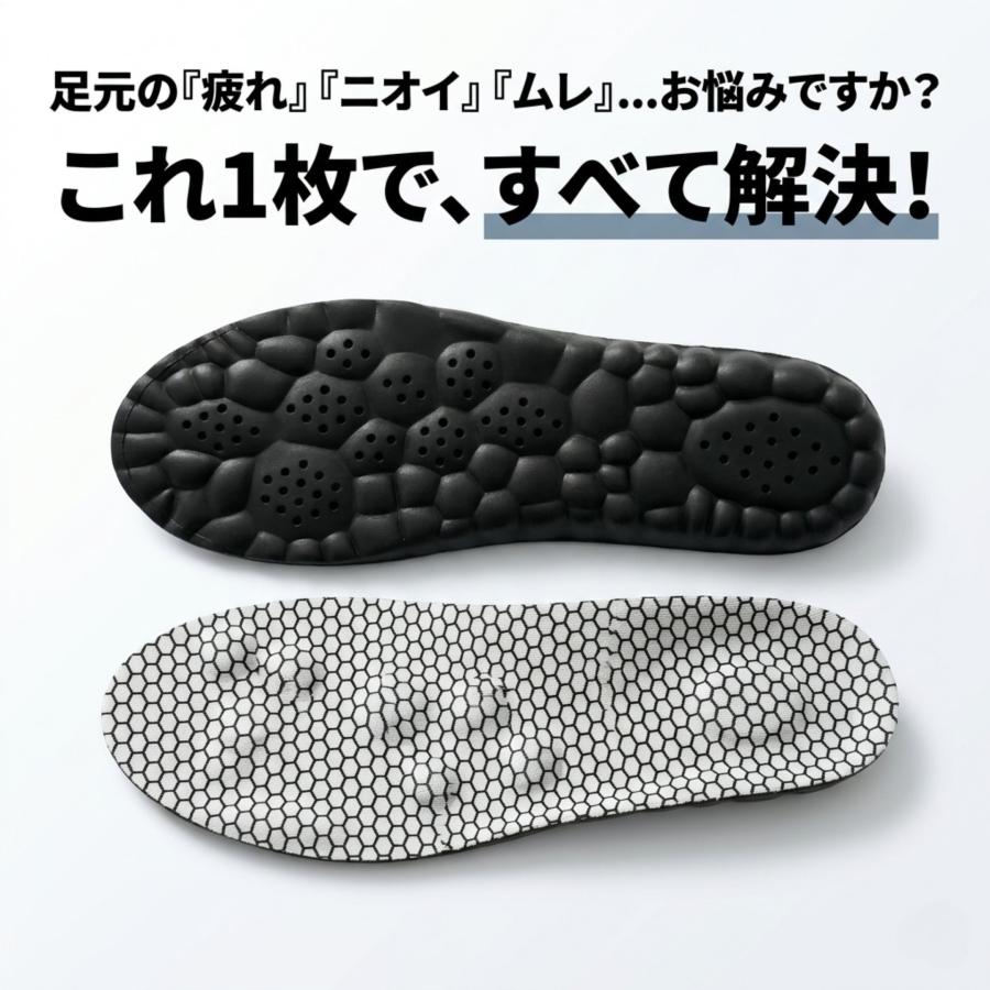 インソール 雲の上のインソール 疲れない 衝撃吸収 中敷き スポーツ 消臭 足底筋膜炎 外反母趾 スニーカー 扁平足 o脚 靴 2組 |  | 02