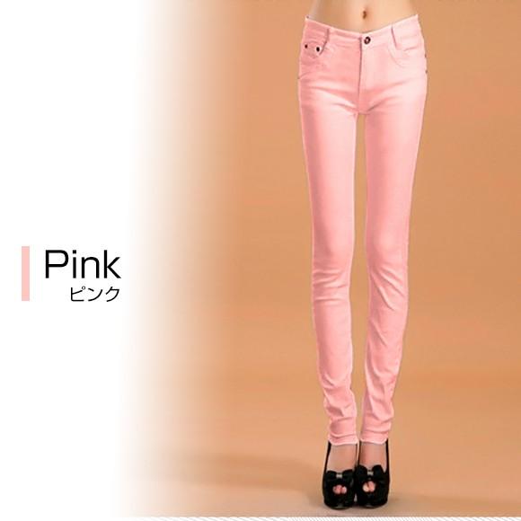 スキニーパンツ レディース スキニー デニム カラースキニーボトムス  
