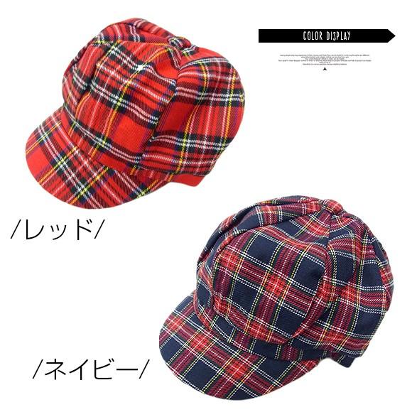 ch!iiibagチー ウールキャップ帽子 チェックRED ch!iiibagチー ウールキャップ帽子 チェックRED