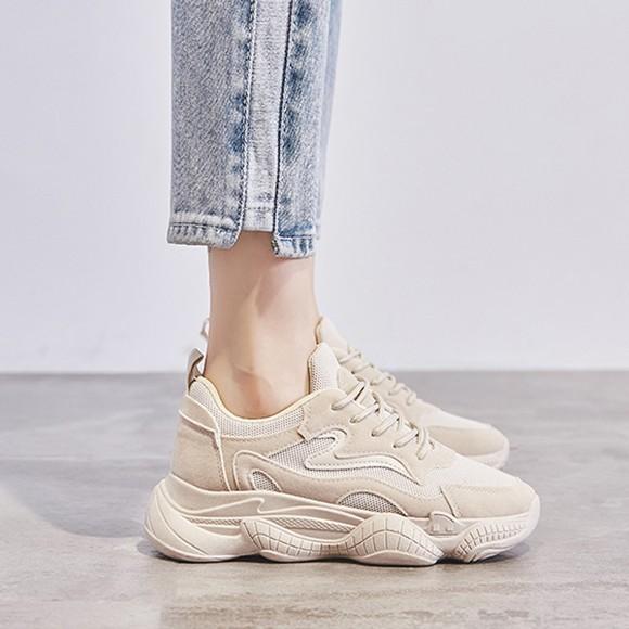 スニーカー レディース 厚底スニーカー 厚底 ホワイトスニーカー ベージュ カジュアル シンプル Ys 大人の韓国ファッション Loveberry 通販 Yahoo ショッピング