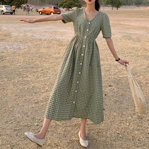 ワンピース レディース ギンガムチェックワンピース チェック柄ワンピース チェック柄 ロングワンピース ワンピ 可愛い 韓国ファッション Ys 大人の韓国ファッション Loveberry 通販 Yahoo ショッピング