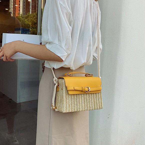 ボックス型ショルダーバッグ レディース ショルダーバッグ バッグ 麻紐バッグ 麻紐 自然素材 麻 ボックス型バッグ Ss Ys 大人の韓国ファッション Loveberry 通販 Yahoo ショッピング