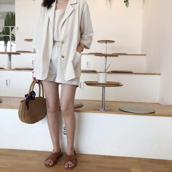 セットアップ レディース メンズライク リネン リネン素材 リネンセットアップ リネンジャケット リネンキャミ リネンショーパン 韓国ファッション Ys 大人の韓国ファッション Loveberry 通販 Yahoo ショッピング