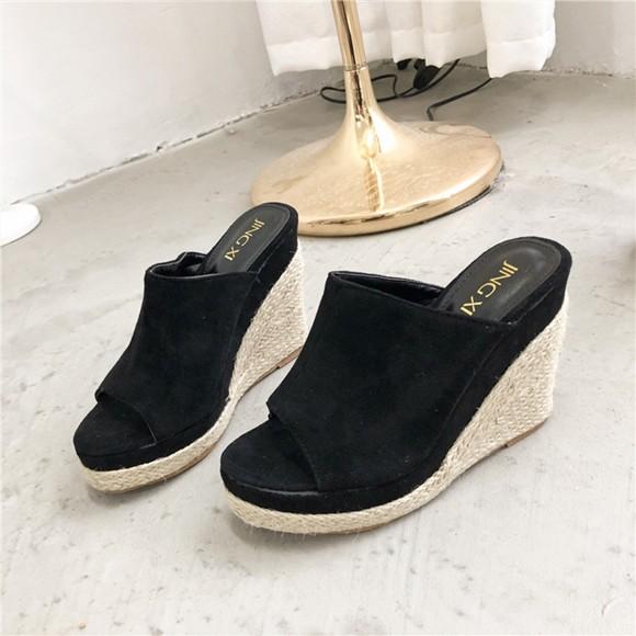 厚底サンダル レディース サンダル ジュート風サンダル ヒール 厚底 Ss シンプル カジュアルコーデ Ys 大人の韓国ファッション Loveberry 通販 Yahoo ショッピング