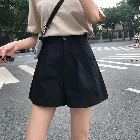 ショートパンツ レディース ショーパン パンツ ハイウエスト カジュアル シンプル ベージュコーデ デート 大人かわいい シンプル Ys 大人の韓国ファッション Loveberry 通販 Yahoo ショッピング