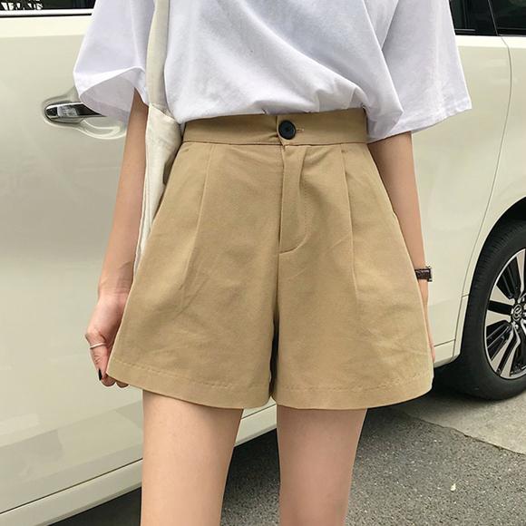 ショートパンツ レディース ショーパン パンツ ハイウエスト カジュアル シンプル ベージュコーデ デート 大人かわいい シンプル Ys 大人の韓国ファッション Loveberry 通販 Yahoo ショッピング