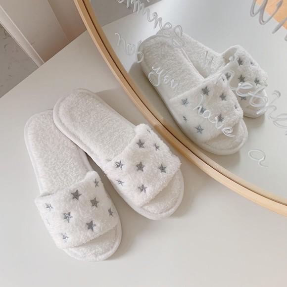 星柄もこもこスリッパ レディース スリッパ ルームシューズ 室内用 インテリア 室内履き お家 グッズ ふわふわ スター 星模様 Ys 大人の韓国ファッション Loveberry 通販 Yahoo ショッピング
