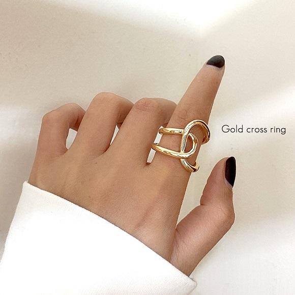 リング レディース 指輪 ゴールドリング クロスリング ゴールドカジュアル シンプル 大人可愛い 変形リング アクセント Ys 大人の韓国ファッション Loveberry 通販 Yahoo ショッピング