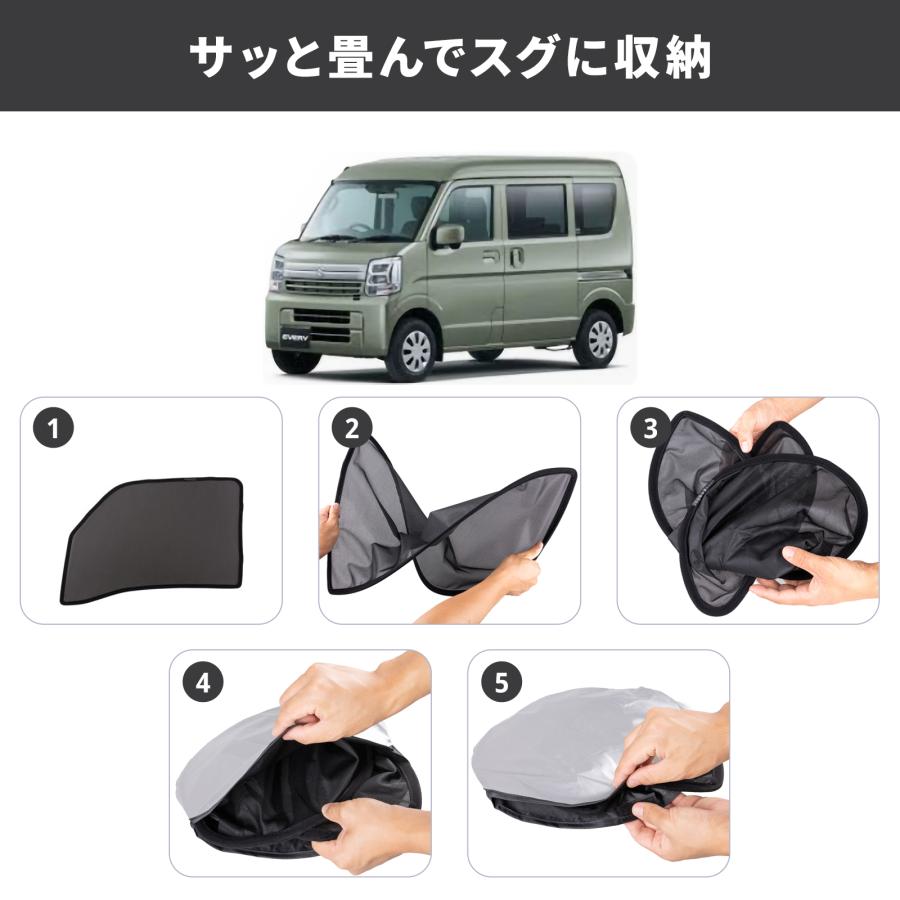 エブリィバン DA17V エブリィワゴン DA17W 適合 遮光 メッシュカーテン