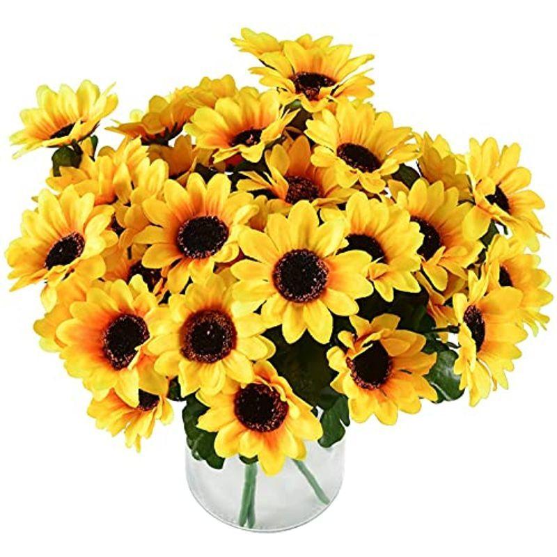 割引価格 ひまわり 造花 花束 4束28本 7本 束 人工観葉植物 枯れない花 生花みたい 撮影 お祝い プレゼント 結婚式 オフィス 喫茶店 部屋飾 Witravel It