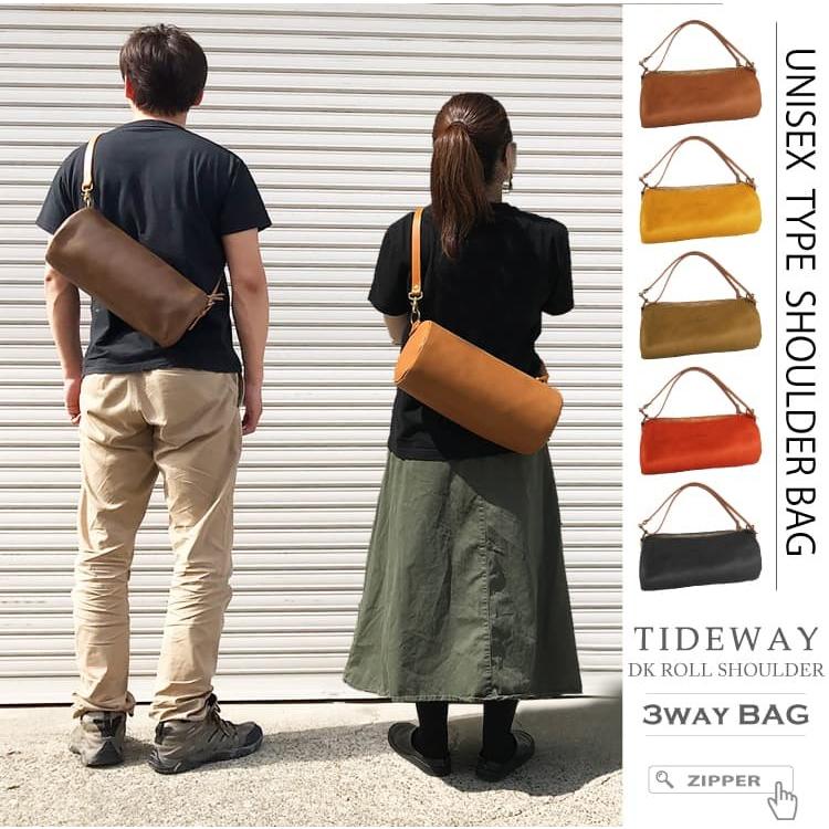 TIDEWAY 本革 ロール ショルダー バッグ 3WAY DK ROLL SHOULDER TIDEWAY 本革 ロール ショルダー バッグ 3WAY DK ROLL SHOULDER