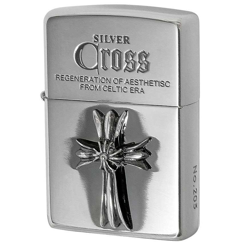 Zippo ジッポライター クロス 十字架 メタル 純銀メタル いぶし仕上げ 