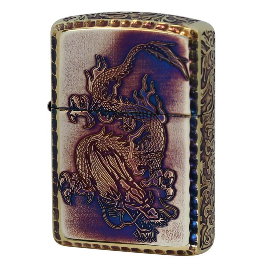 サイドアラベスク Zippo ジッポライター アーマー 龍 ドラゴン 唐草 