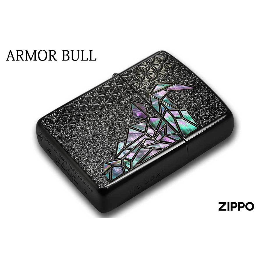 シェル Zippo ジッポライター アーマー ブル 牛 貝 インレイ シェル Zippo ジッポライター アーマー ブル 牛 貝 インレイ