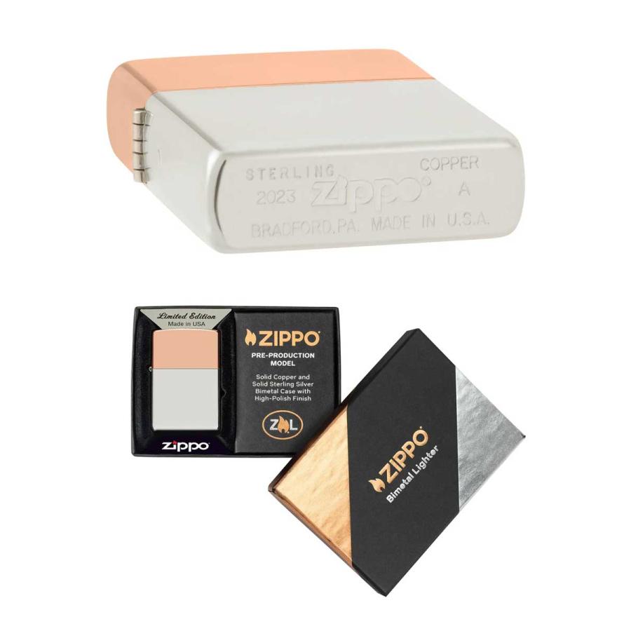 Zippo ジッポライター 限定生産 BIMETAL Sterling Silver & Copper バイメタル スターリングシルバー＆カッパー 48695｜zippo-flamingo｜04