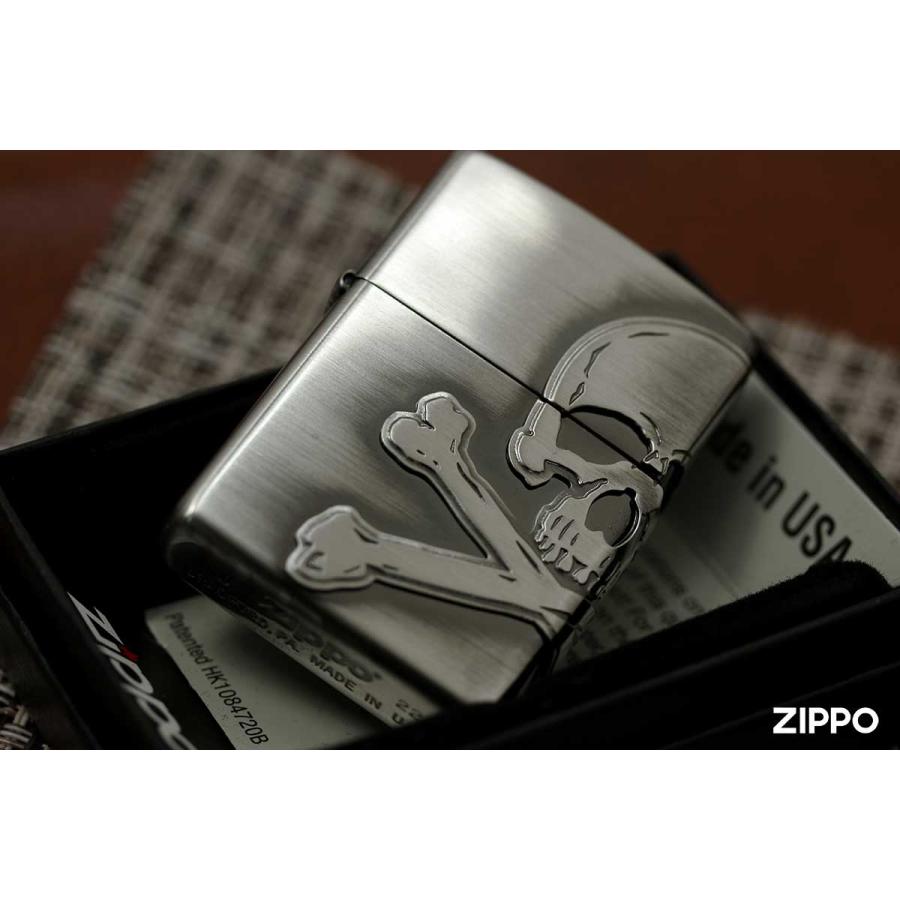 Zippo ジッポライター SKULL Metal Nickel Atique Finish スカルメタル ニッケル古美 2NI-SKULL｜zippo-flamingo｜03