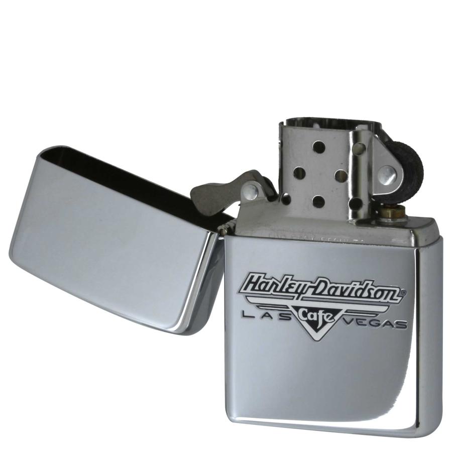 絶版/ヴィンテージ Zippo ジッポー 中古 2003年製造Harley Davidson カフェ ハイポリッシュクローム [N]未使用・新品｜zippo-flamingo｜03