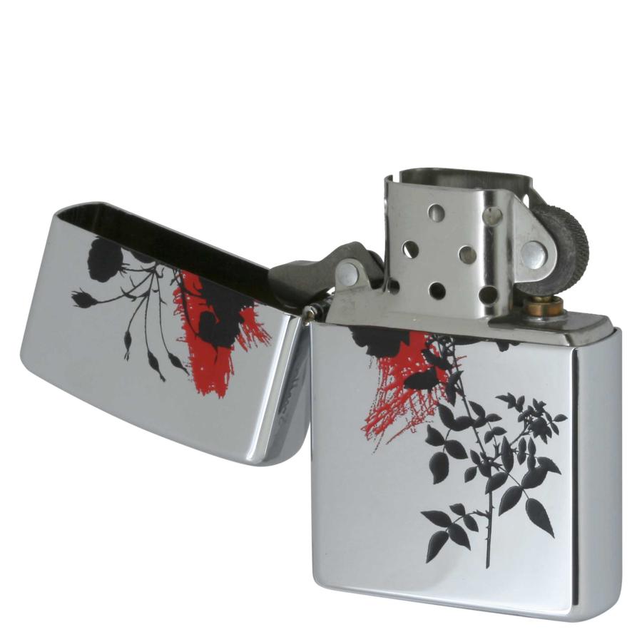 絶版/ヴィンテージ Zippo ジッポー 中古 2005年製造ZIPPO Paul Smith Flower Silhouette 花 シルエット RED [A]使用感少なく状態が良い｜zippo-flamingo｜03