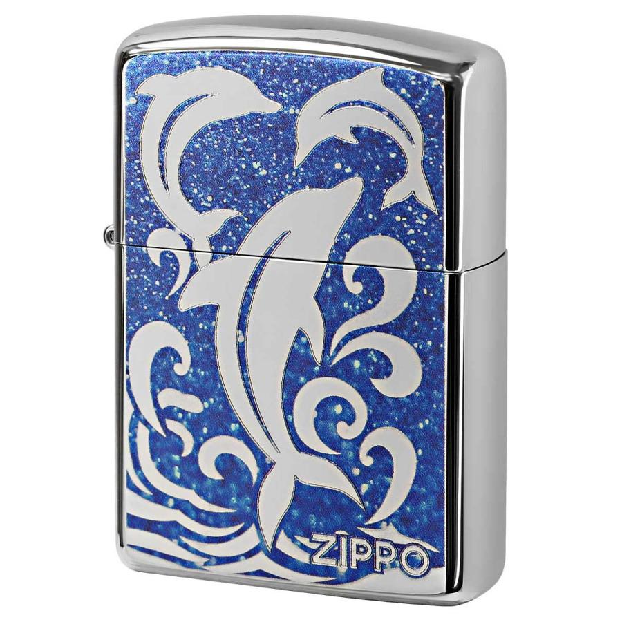 Zippo ジッポライター アーマー ドルフィン イルカ ニッケルメッキ 