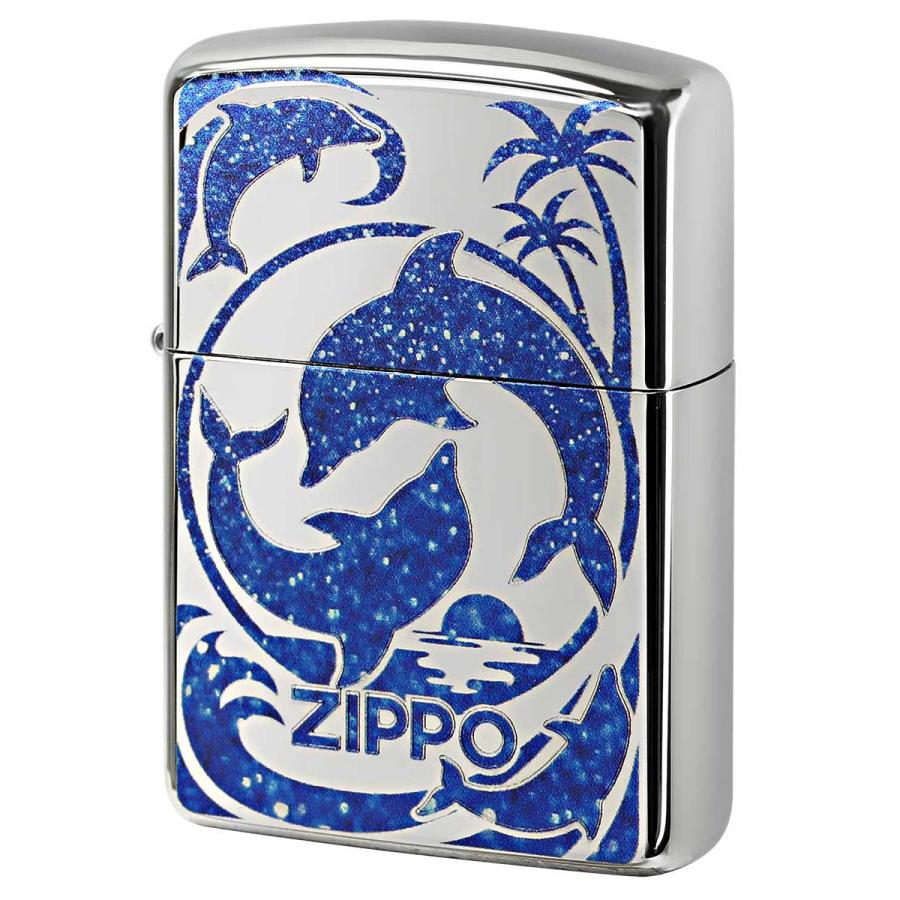 Zippo ジッポライター アーマー ドルフィン イルカ ニッケルメッキ 