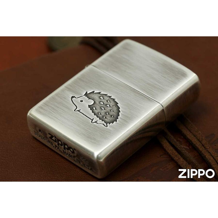 Zippo ジッポライター いきものモチーフ ハリネズミ メール便可｜zippo-flamingo｜03