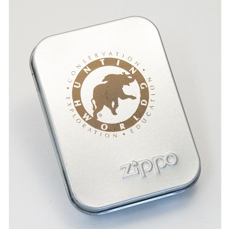ZIPPO ハンティングワールド ロゴ ブラックマット ジッポーライター