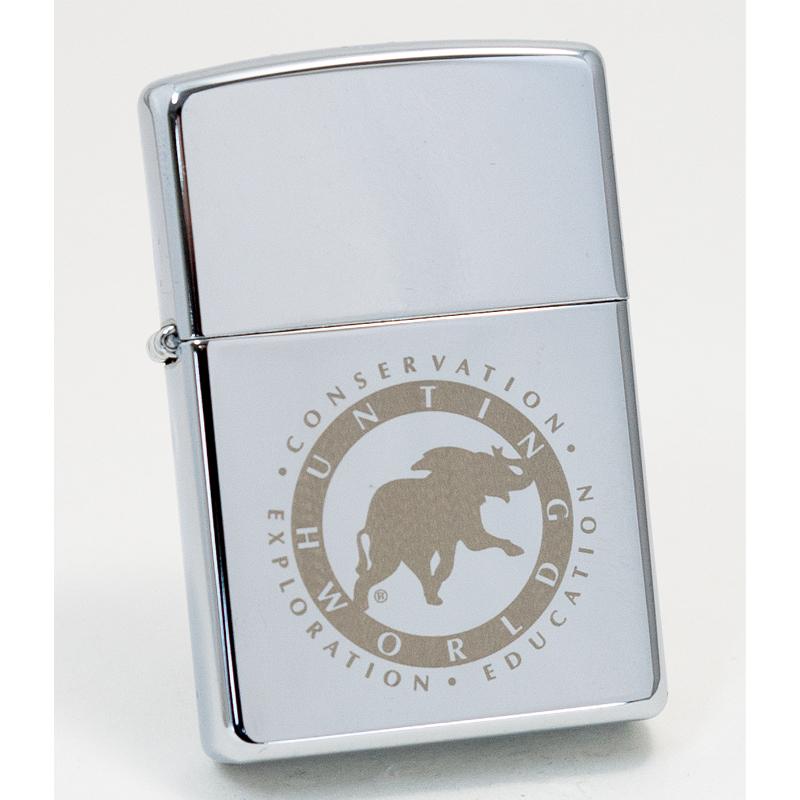 ZIPPO（ジッポー） ハンティングワールド ロゴ ハイポリッシュクローム