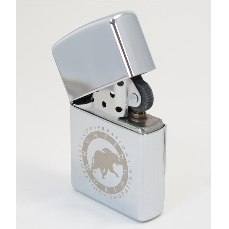 ZIPPO（ジッポー） ハンティングワールド ロゴ ハイポリッシュクローム