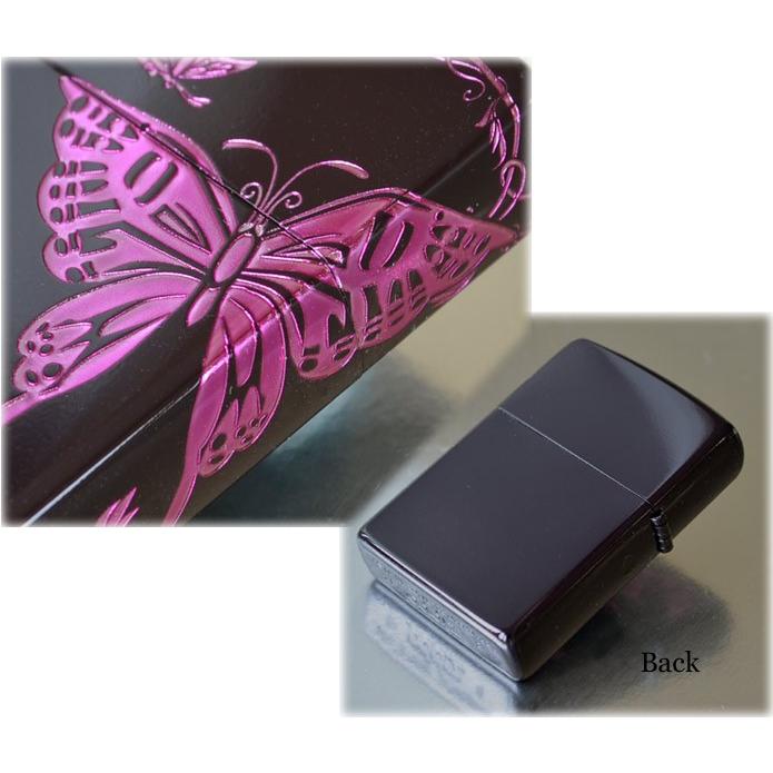ZIPPO（ジッポー） ジッポーライター 二面連続加工 和柄 -蝶- BK/PP