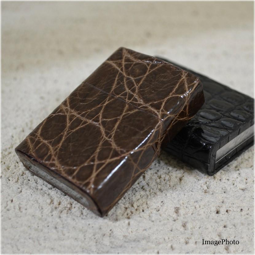 ZIPPO（ジッポー） ジッポーライター 革巻き 本クロコダイル革