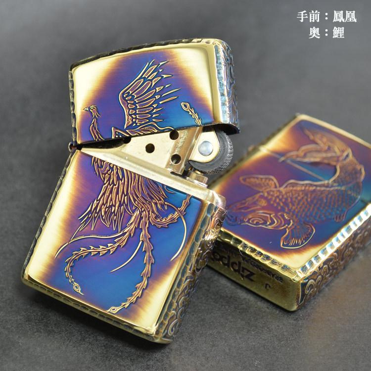 ZIPPO ジッポーライター ARMOR 唐草 -鳳凰- 5面加工 BRいぶし
