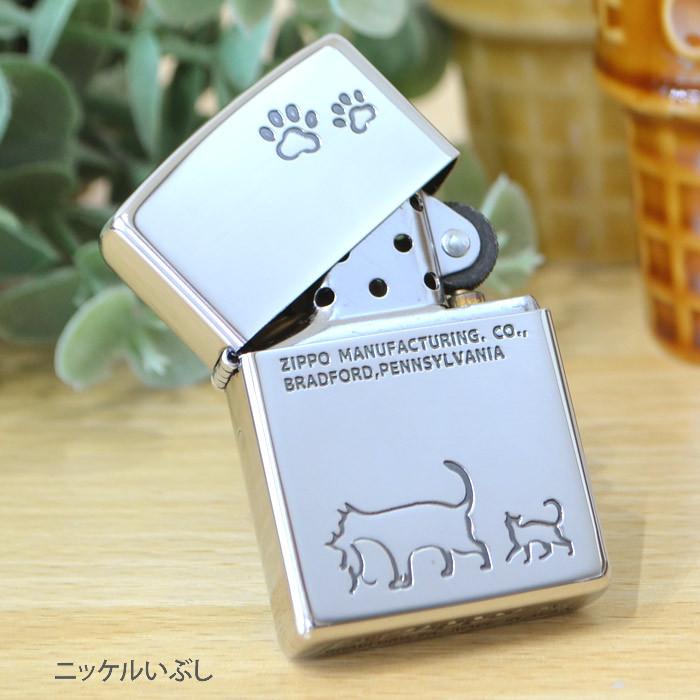 ZIPPO ジッポーライター ネコの親子 ニッケルいぶし 2NI-CAT2 : ZIPPO