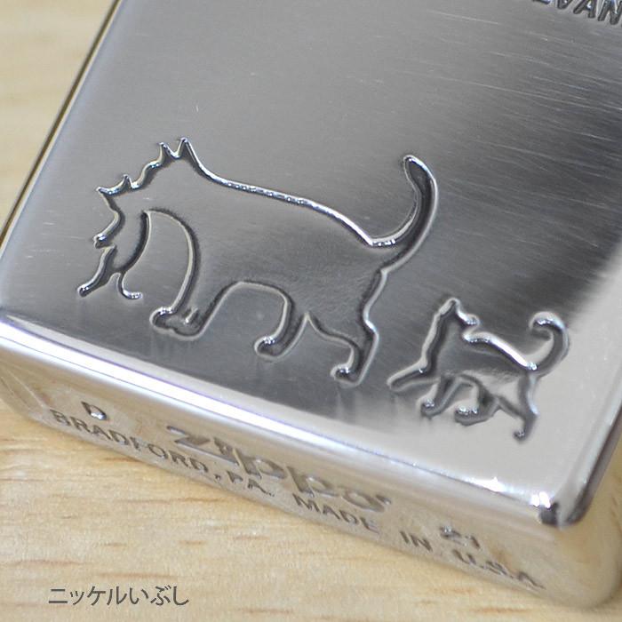 ZIPPO（ジッポー） ジッポーライター ネコの親子 ニッケルいぶし 2NI 