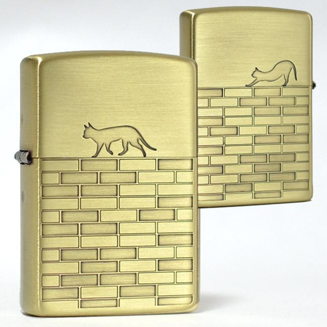 ジッポ　キャットウォーク柄 ZIPPO（ジッポー） ジッポーライター キャットウォークBS ブラスメッキ