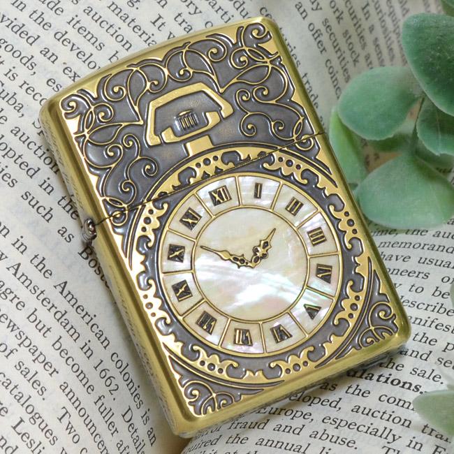 ZIPPO ジッポーライター ARMOR SHELL WATCH INLAY シェルウォッチインレイ BS（ブラス）の画像