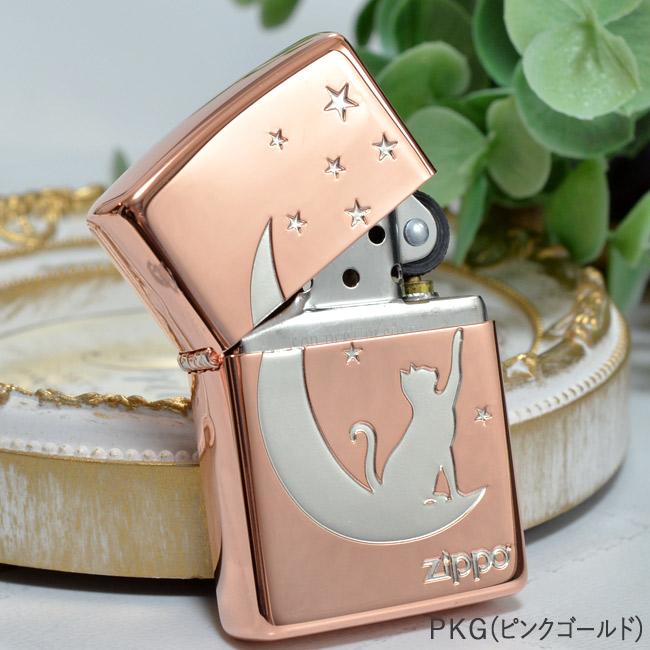 ジッポライター ZIPPO（ジッポー） ジッポーライター 月とネコ PKG ツキトネコ ピンク