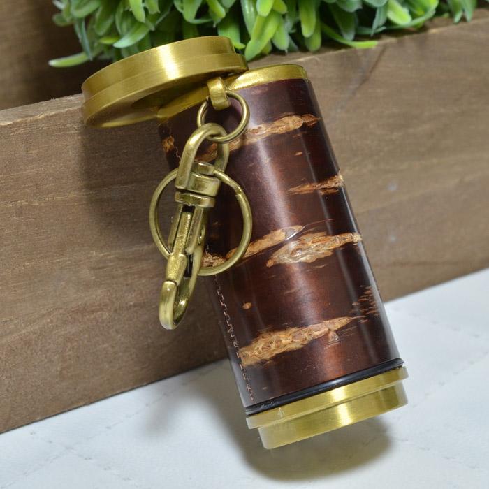 アイコス対応携帯灰皿 アッシュシリンダー ブラス サクラボ .sakulab