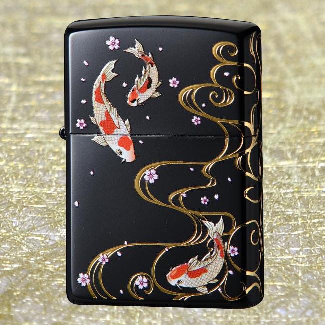 Europe 日本 VINTAGE JAPAN 鯉 OLD 鯉幟 錦鯉 ZIPPO（ジッポー） ジッポーライター JapaneseDesign 和柄 【錦鯉