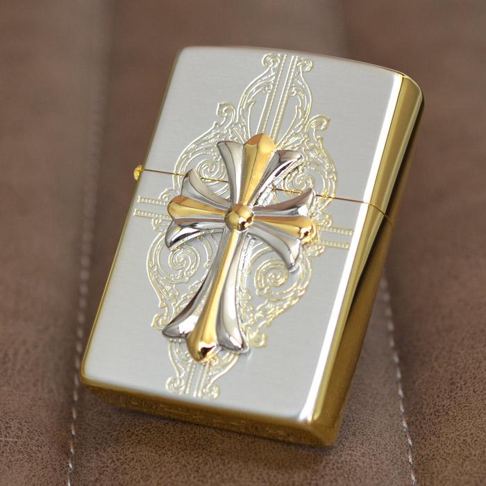 ZIPPO（ジッポー） クロスコンビメタル シルバー＆ゴールド ◇ZIPPO