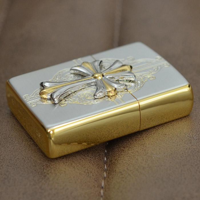 ZIPPO（ジッポー） クロスコンビメタル シルバー＆ゴールド ◇ZIPPO