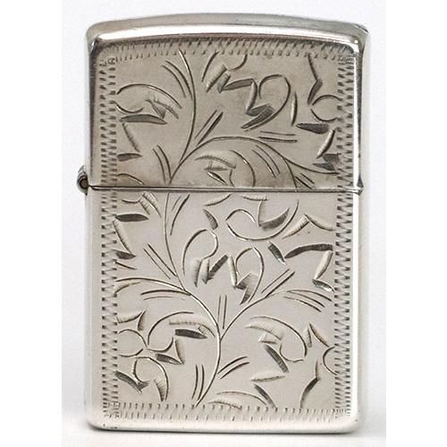 ZIPPO 純銀ジッポー#15 2面彫、手彫唐草柄2005年製、中古品 ZIPPO 純銀ジッポー#15 2面彫、手彫唐草柄2005年製、中古品