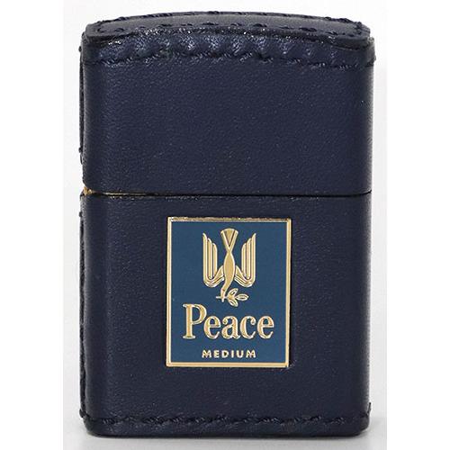 ZIPPO タバコ柄・革巻「PEACE」革巻ピース・限定版 A.ブルー色 ZIPPO タバコ柄・革巻「PEACE」革巻ピース・限定版 A.ブルー色