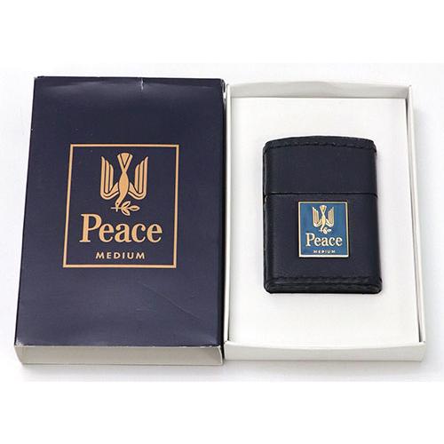 ZIPPO タバコ柄・革巻「PEACE」革巻ピース・限定版 A.ブルー色 ZIPPO タバコ柄・革巻「PEACE」革巻ピース・限定版 A.ブルー色