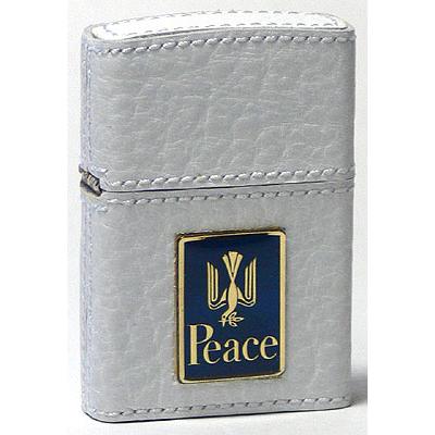 ZIPPO タバコ柄・革巻「PEACE」革巻ピース・限定版 B.白色、未 ZIPPO タバコ柄・革巻「PEACE」革巻ピース・限定版 B.白色、未