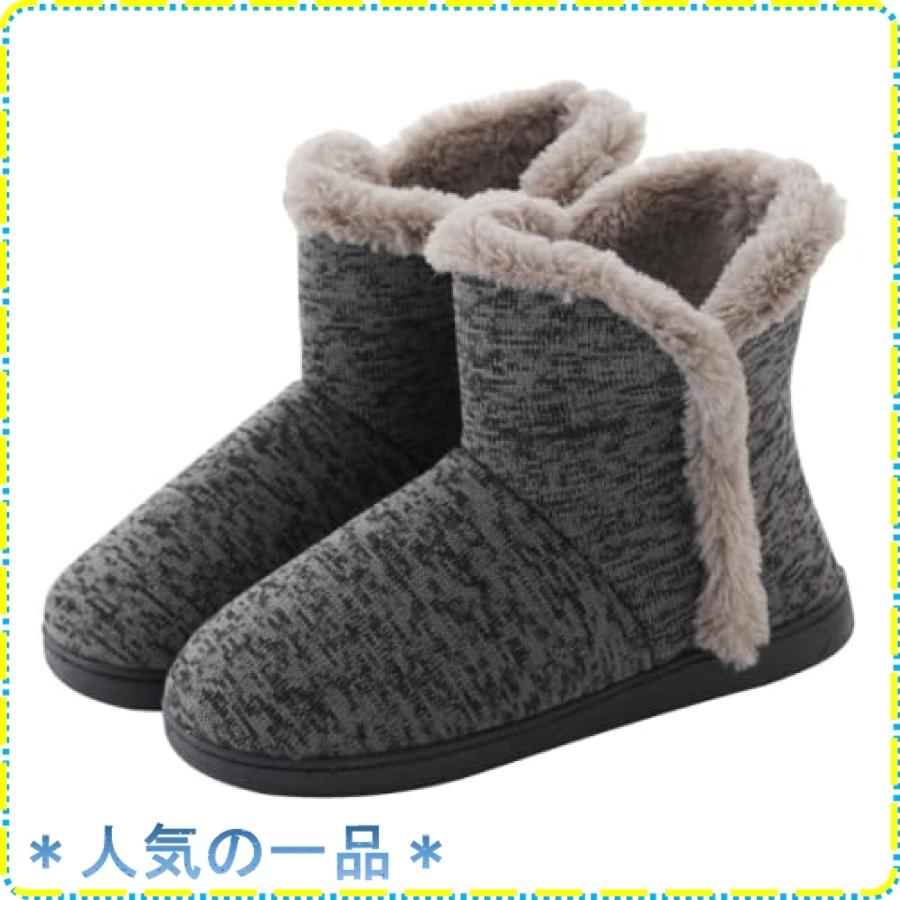 数量は多い Folove ルームシューズ メンズ ルームブーツ もこもこスリッパ 冬 フットウォーマー 室内履き 厚底 ボア付きル